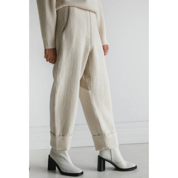 Acne Studios Wool Pants Designer Avantgarde Alternative Curved leg Twill - Picture 1 of 13